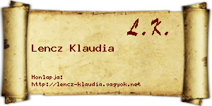 Lencz Klaudia névjegykártya